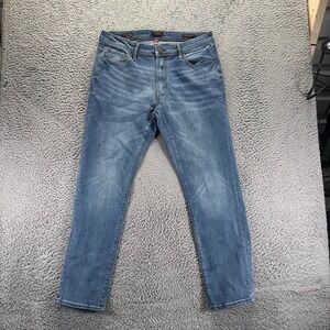 True Rebel 808 Jeans Mens 36x32 Blue Cotton Denim Straight Slim Faded Workwear